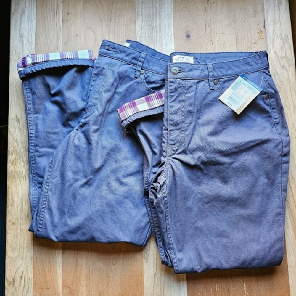 Flannel Lined Gray Canvas Pants Bundle 2 pairs Women's Size 16